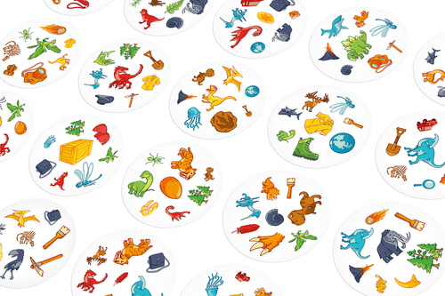 Gra Dobble Dinozaury planszowa familijna dla dzieci Rebel