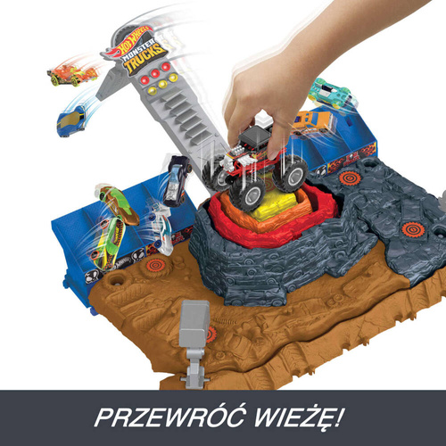 Hot Wheels Monster Trucks Zestaw Arena Smashers Bone Shaker + auto HNB96