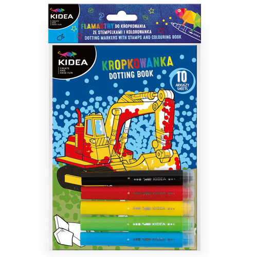 KIDEA Kropkowanka kolorowanka malowanie kropkami flamastry stempelki Pojazd