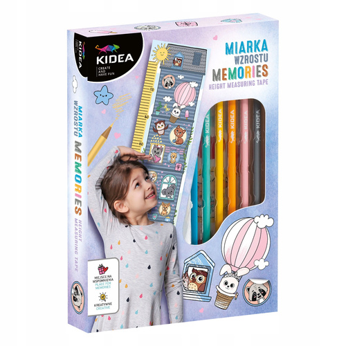 Kreatywna Miarka Wzrostu Memories na ścianę naklejki kredki Kidea