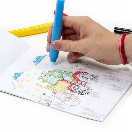 KIDEA Kropkowanka kolorowanka malowanie kropkami flamastry stempelki Pojazd