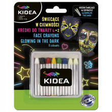 KIDEA KREDKI DO TWARZY 6 + 2 ŚWIECĄCE W CIEMNOŚCI
