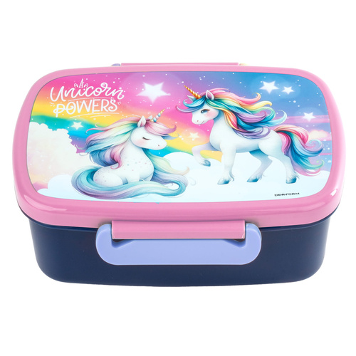 Lunchbox śniadaniówka z ruchomą przegrodą Jednorożec 16 bez BPA Derform