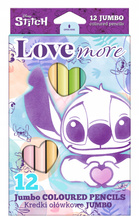 Coolpack Kredki ołówkowe Jumbo 12 kolorów pastelowych Stitch Pastel