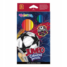 Colorino Kredki ołówkowe trójkątne Jumbo12 kolorów Football 21757PTR