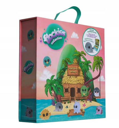 FLOCKIES WALIZKA DOMEK TROPIKALNA WYSPA + 1 FIGURKA