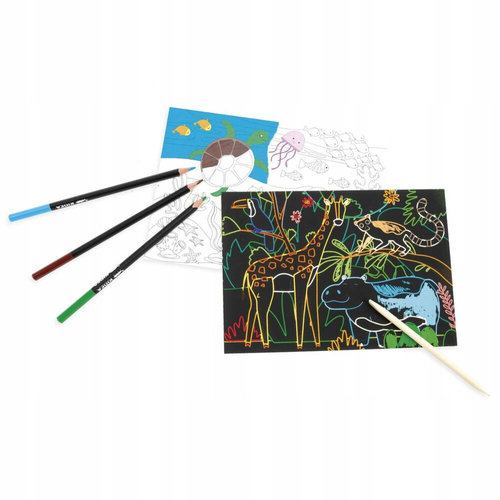 KIDEA WYDRAPYWANKA I KOLOROWANKA 2W1 ZWIERZĘTA