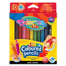 COLORINO KREDKI JUMBO TRÓJKĄTNE 10 KOLORÓW + TEMPERÓWKA - 32964