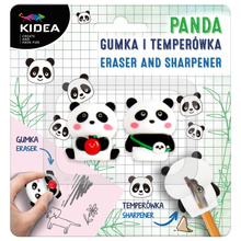 Gumka i Temperówka Panda zestaw szkolny słodkie pandy Kidea