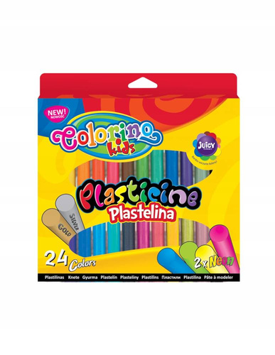 COLORINO PLASTELINA 24 KOL SREBRO ZŁOTO NEON 42642