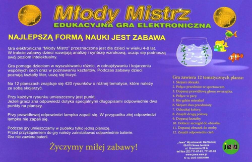 JAWA GRA EDUKACYJNA ELEKTRONICZNA MŁODY MISTRZ