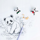 Gumka i Temperówka Panda zestaw szkolny słodkie pandy Kidea