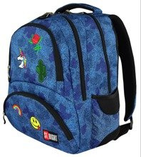 PLECAK SZKOLNY ST.RIGHT BP-07 JEANS & BADGES - 18734