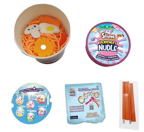 Ramen Nudle Slime Uśmiechnięty Grzybek makaron slime zestaw kreatywny Epee