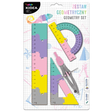 Zestaw geometryczny A puzzle 20 cm 4 elementy pixele pastelowe Kidea