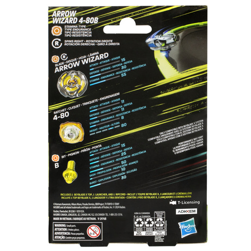 Beyblade X Arrow Wizard 4-80B Stamina zestaw startowy Hasbro F9582