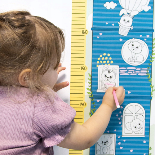 Kreatywna Miarka Wzrostu Memories na ścianę naklejki kredki Kidea