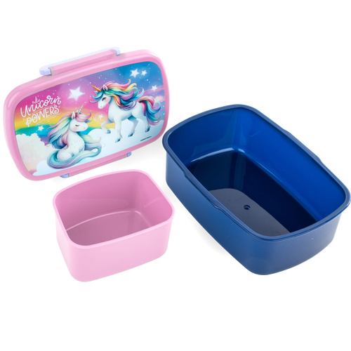 Lunchbox śniadaniówka z ruchomą przegrodą Jednorożec 16 bez BPA Derform