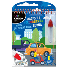 Magiczna wielorazowa kolorowanka malowanka wodna Pojazdy Kidea