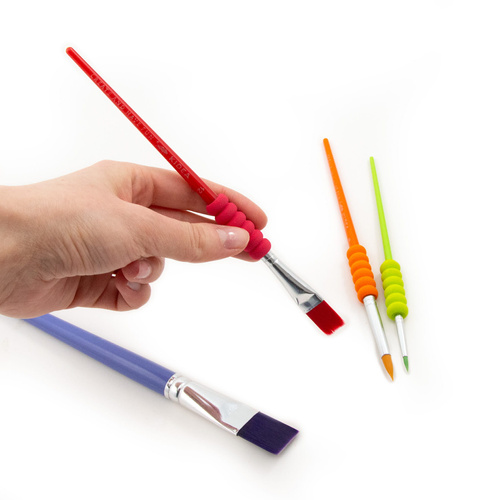 Pędzle pędzelki ergonomiczne 4 rozmiary zestaw 4 szt. Kidea