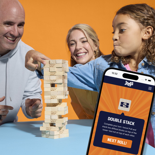 Gra zręcznościowa Jenga Classic aplikacja cyfrowa kostka Hasbro G1499