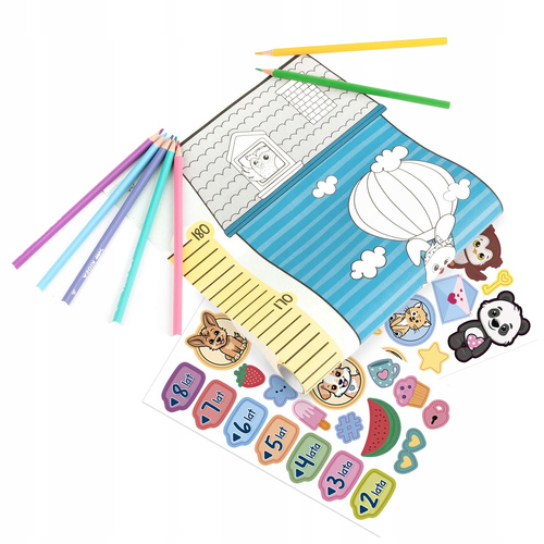 Kreatywna Miarka Wzrostu Memories na ścianę naklejki kredki Kidea