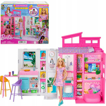 Barbie Przytulny Domek Lalka Barbie w zestawie HRJ77