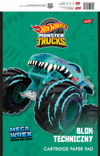 Blok Techniczny Biały A4 10 kartek Hot Wheels Monster Trucks