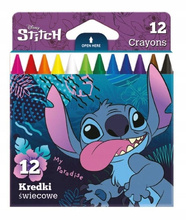 Coolpack Disney Kredki świecowe 12 kolorów Stitch 54809PTR