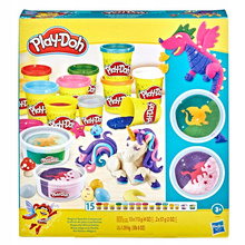 Play-Doh Ciastolina Zestaw Magiczny Blask 15 tub błysk brokat Hasbro F3612