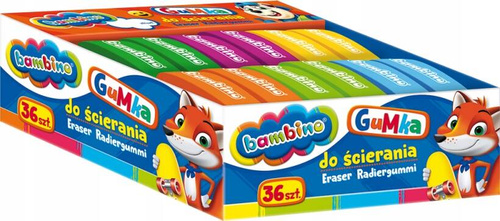 BAMBINO GUMKA  DO ŚCIERANIA, 1 SZT. GUMKI (MIX KOLORÓW) - 01628
