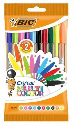 BIC Długopis Cristal Multi Colour mix Pouch 10szt