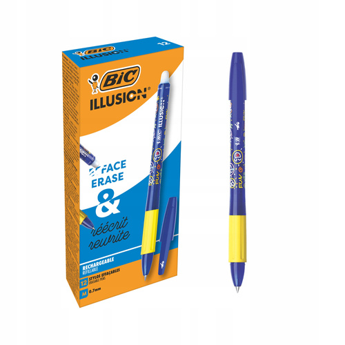 BIC Gel-ocity Illusion Długopis wymazywalny niebieski 12 szt.