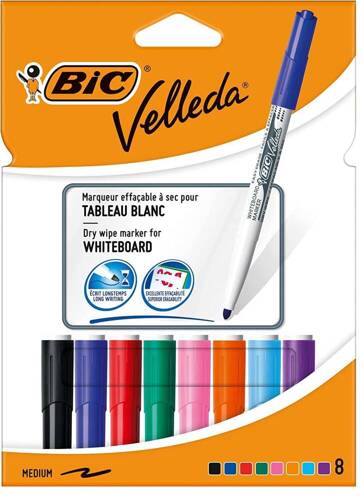 BIC VELLEDA MARKER SUCHOŚCIERALNY DO TABLIC 8 KOL