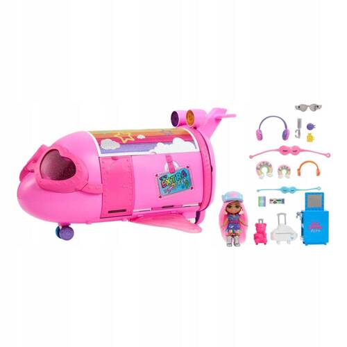 Barbie Extra Fly Samolot mini lalka Barbie w zestawie HPF72