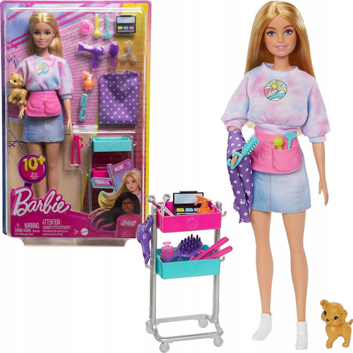 Barbie Malibu Lalka Stylistka z pieskiem HNK95