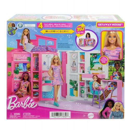 Barbie Przytulny Domek Lalka Barbie w zestawie HRJ77