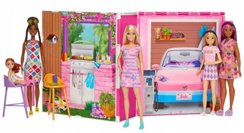 Barbie Przytulny Domek Lalka Barbie w zestawie HRJ77