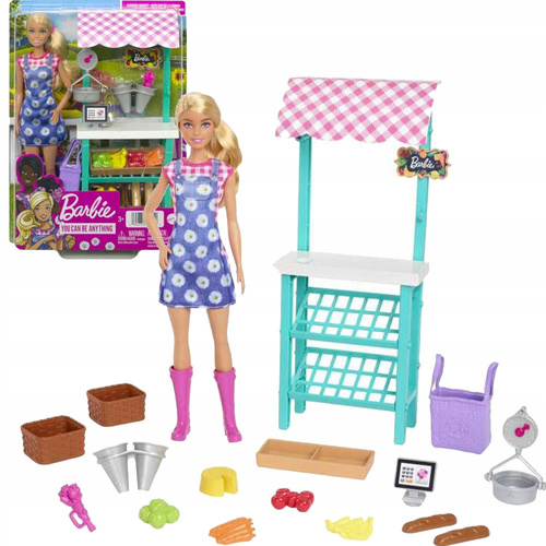 Barbie Zestaw Targ Farmerski Stragan Sklep Lalka farmerka + akcesoria HCN22