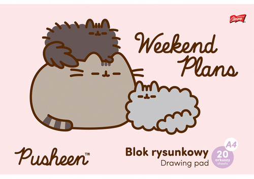 Blok Rysunkowy Biały A4 20 kartek Pusheen