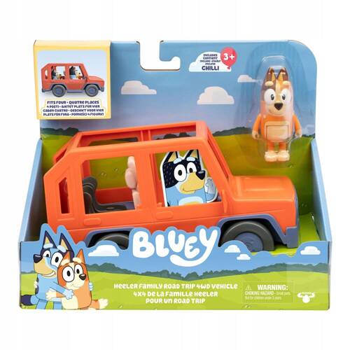 Bluey Pojazd Samochód Terenowy Family Road Trip 4x4 figurka Chilli Moose