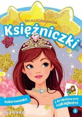 Brokatowa Magia Księżniczki Zuzanna Książeczka z naklejkami kolorowanka