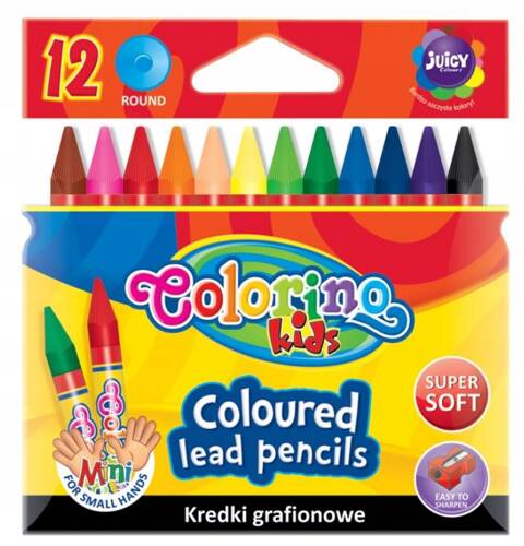 Colorino Kredki grafinowe świecowe 12 kolorów 57301