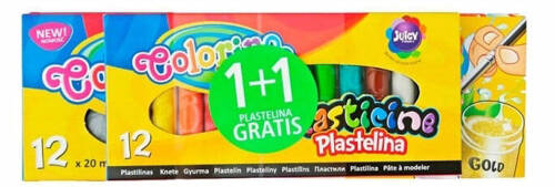 Colorino Zestaw Farby plakatowe 12 kolorów 20 ml. + Plastelina 12 kolorów