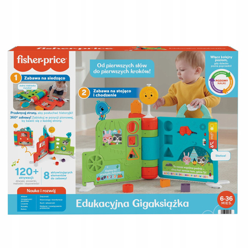 Fisher Price Interaktywna Olbrzymia Książka Aktywności Edukacyjna 2w1 HCL06