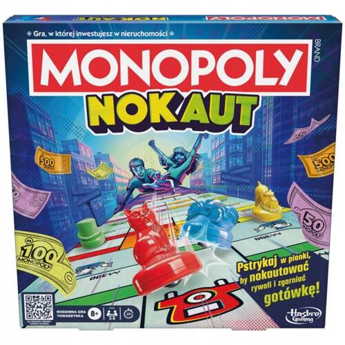 HASBRO Gra Planszowa Rodzinna Towarzyska Monopoly Nokaut PL F8995