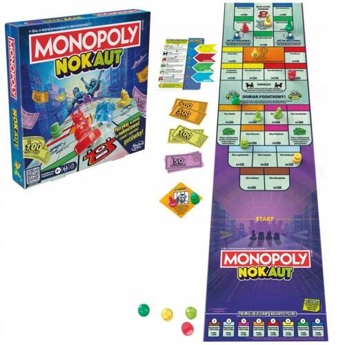 HASBRO Gra Planszowa Rodzinna Towarzyska Monopoly Nokaut PL F8995