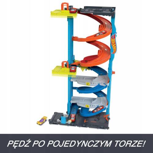 Hot Wheels Wyścigowa Wieża z transformacją 2w1 + autko HKX43