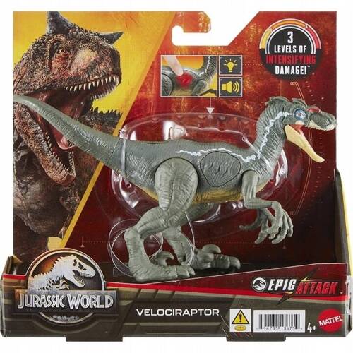 Jurassic World Epic Attack Dinozaur Velociraptor światło i dźwięk HNC11