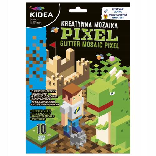 KIDEA KREATYWNA MOZAIKA PIXELE Z KOLOROWANKĄ 91812